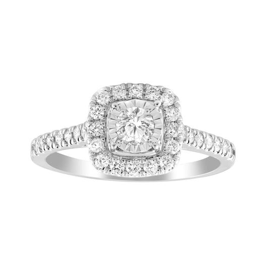 Diamond Cluster Ring with 0.50ct Diamonds in 18K White Gold