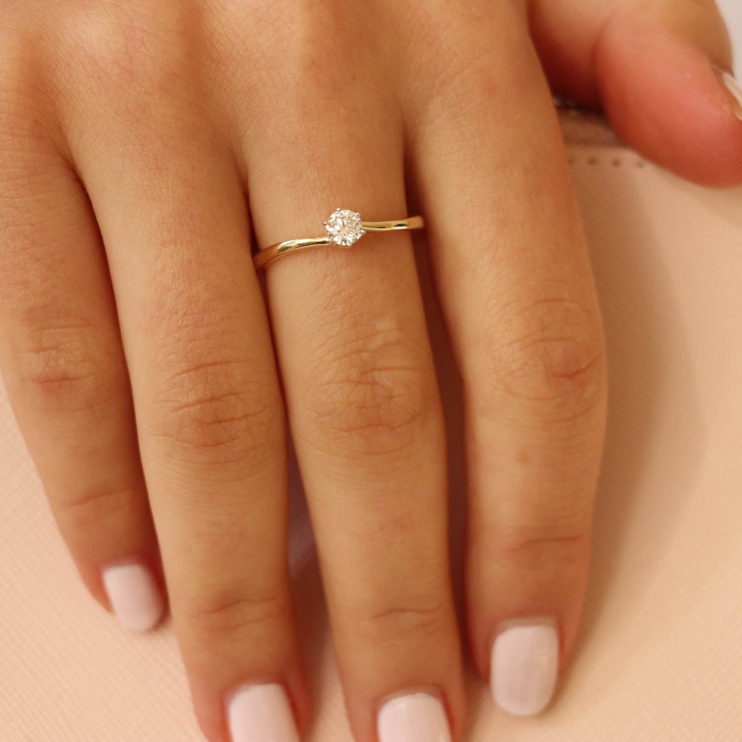 Solitaire Ring with 0.33ct Diamond in 9K Yellow Gold