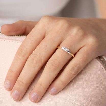 Three Stone Ring with 0.50ct Diamonds in 9K Yellow Gold