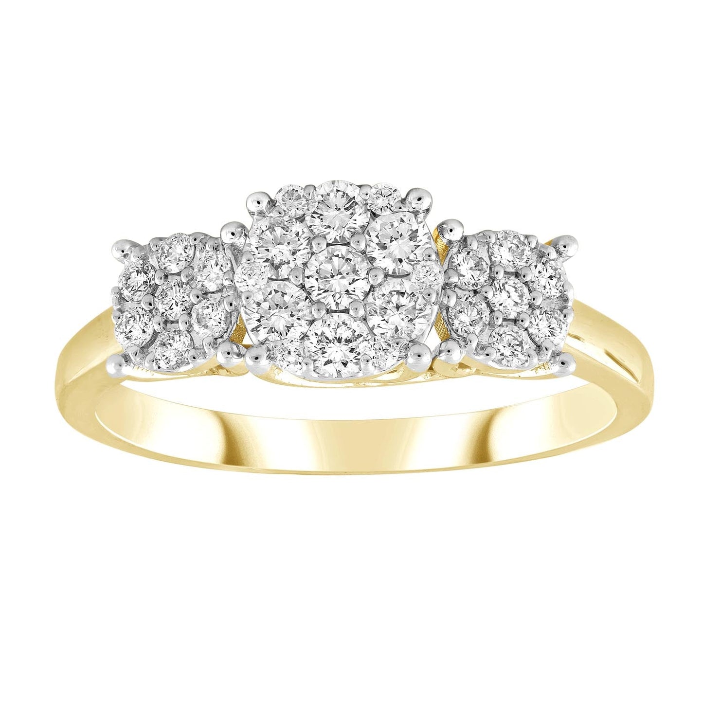 Diamond Cluster Ring with 0.50ct Diamonds in 18K Yellow Gold
