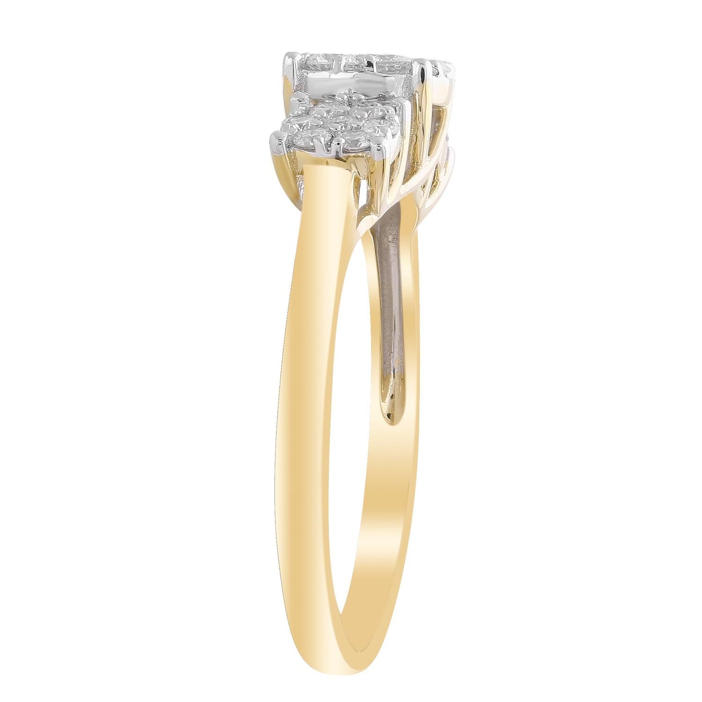 Diamond Cluster Ring with 0.50ct Diamonds in 18K Yellow Gold