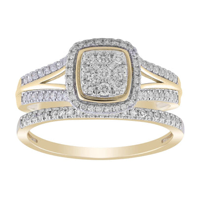 Cluster Ring Set with 0.50ct Diamonds in 9K Yellow Gold