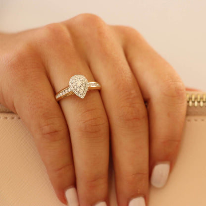Pear Ring with 0.50ct Diamond in 9K Yellow Gold