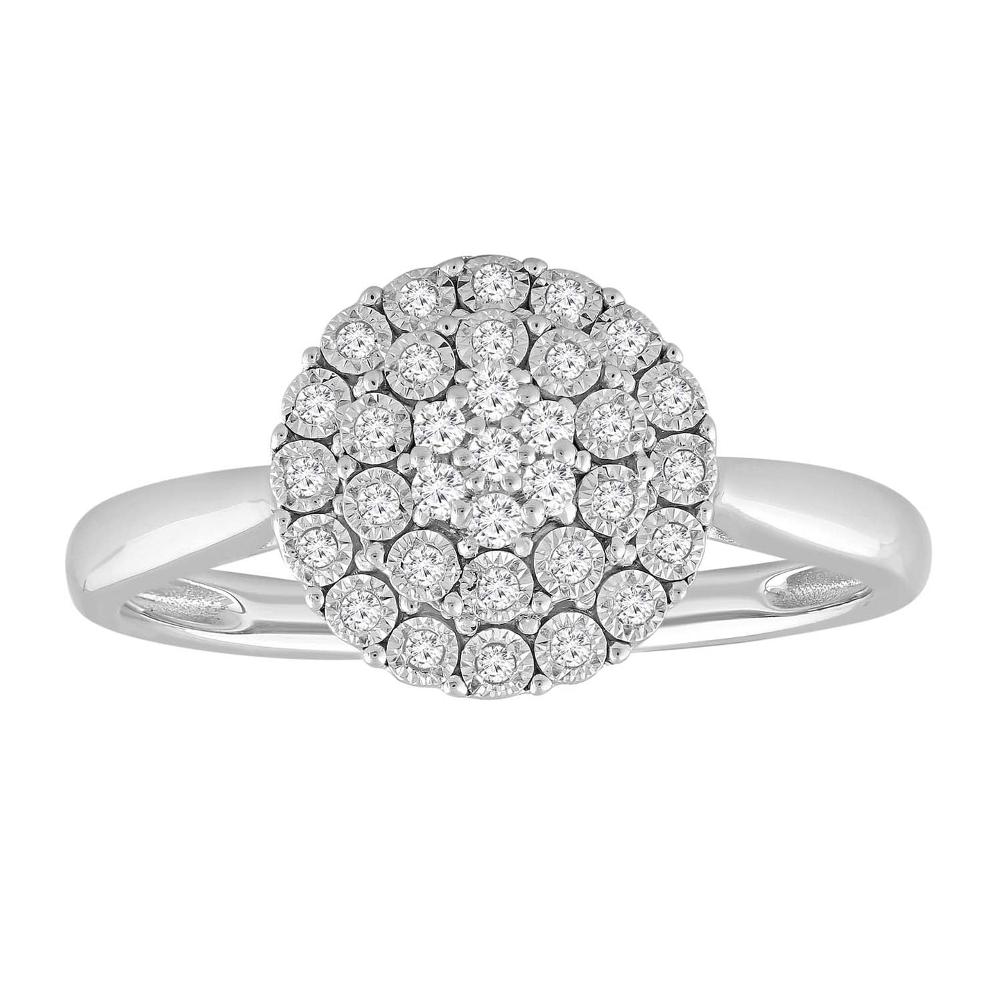 Cluster Ring in 0.15ct Diamond with 9K White Gold