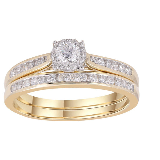 Engagement & Wedding Ring Set with 0.50ct Diamonds in 9K Yellow Gold