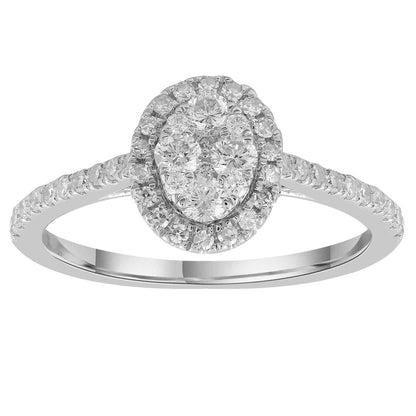 Ring with 0.50ct Diamonds in 9K White Gold
