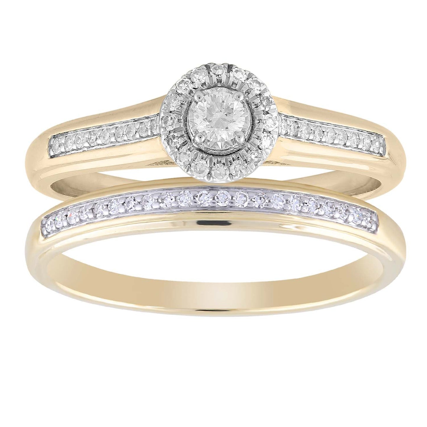 Ring Set with 0.25ct Diamond in 9K Yellow Gold