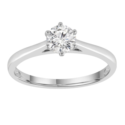 Solitaire Ring with 0.70ct Diamonds in 9K White Gold