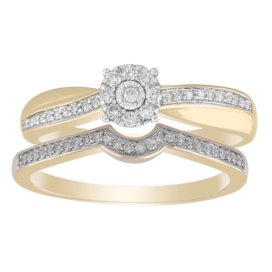 Ring Set with 0.25ct Diamond in 9K Yellow Gold