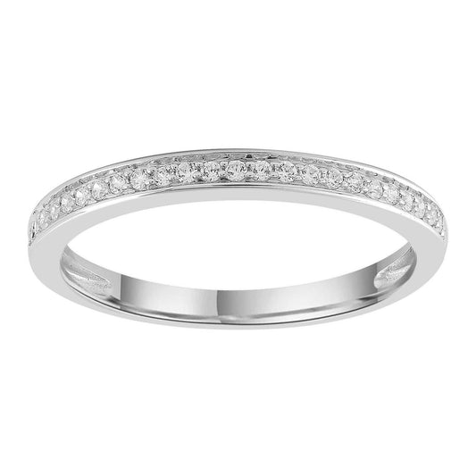 Band Ring with 0.15ct Diamonds in 9K White Gold