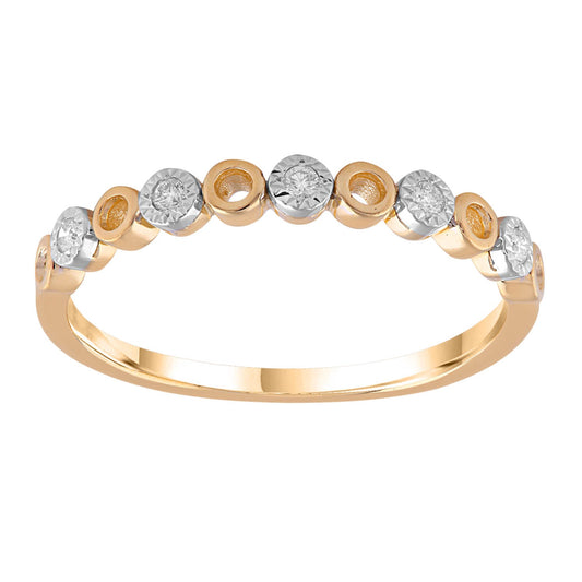 Ring with 0.05ct Diamonds in 9K Yellow Gold