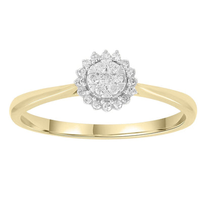 Ring with 0.15ct Diamonds in 9K Yellow Gold