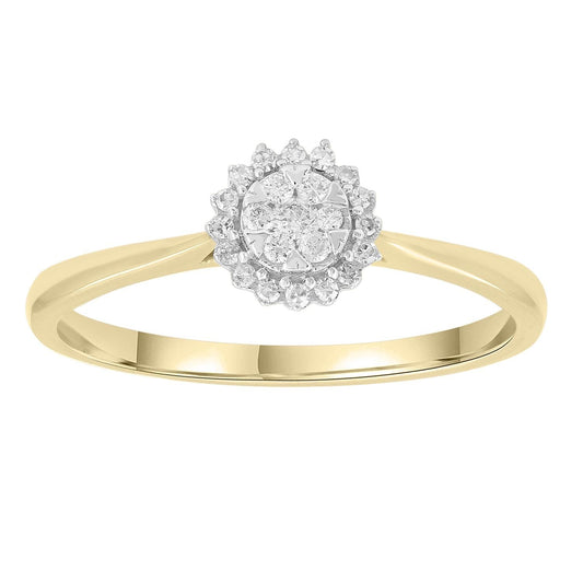 Ring with 0.15ct Diamonds in 9K Yellow Gold