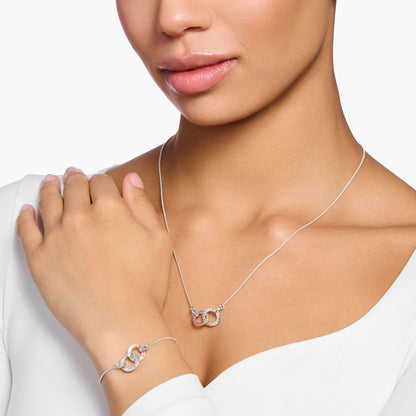 THOMAS SABO Necklace Together with Two Rings Silver Blackened