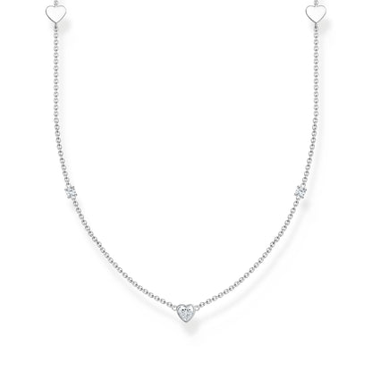 Thomas Sabo Necklace with hearts and white stones silver