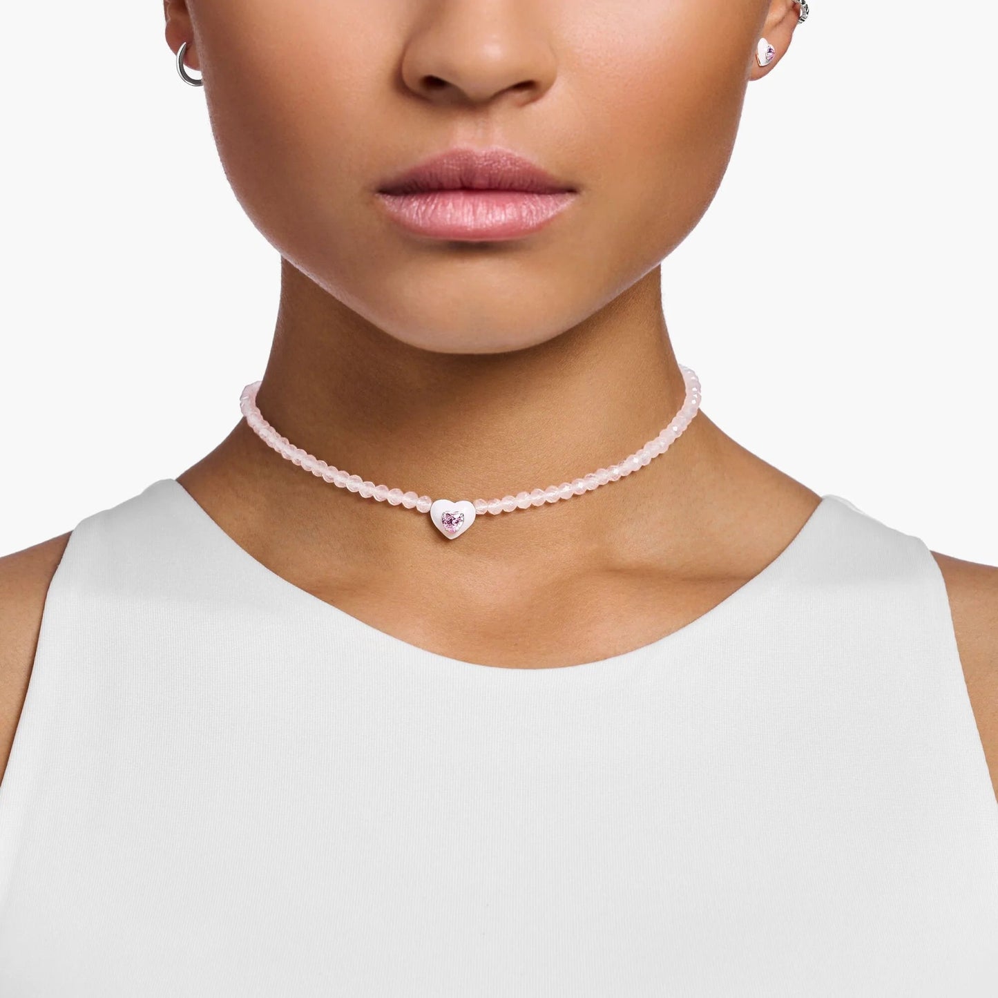 THOMAS SABO Choker Heart With Pink Pearls