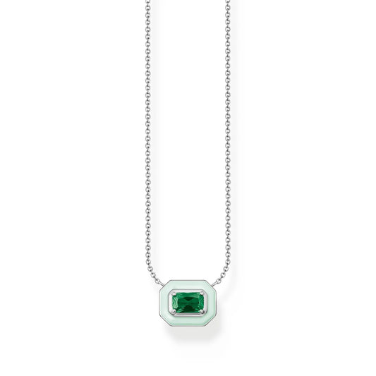 THOMAS SABO Octagon Green Stone Necklace