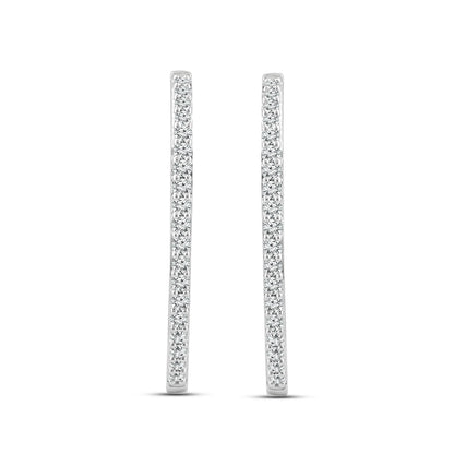 2.00ct Lab Grown Diamond Hoop Earrings in 18K White Gold