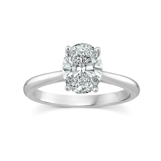1.50ct Lab Grown Oval Diamond Ring in 18K White Gold