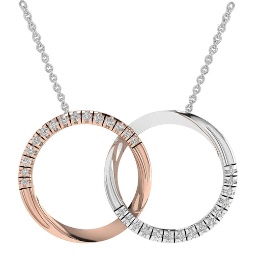 Necklace with 0.10ct Diamonds in 9K Rose & White Gold