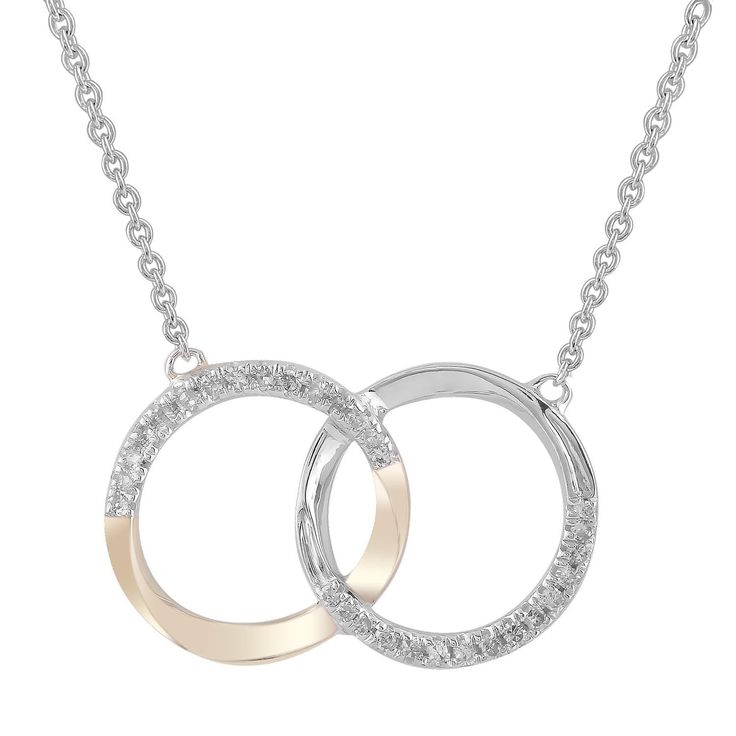 Necklace with 0.10ct Diamonds in 9K Yellow & White Gold