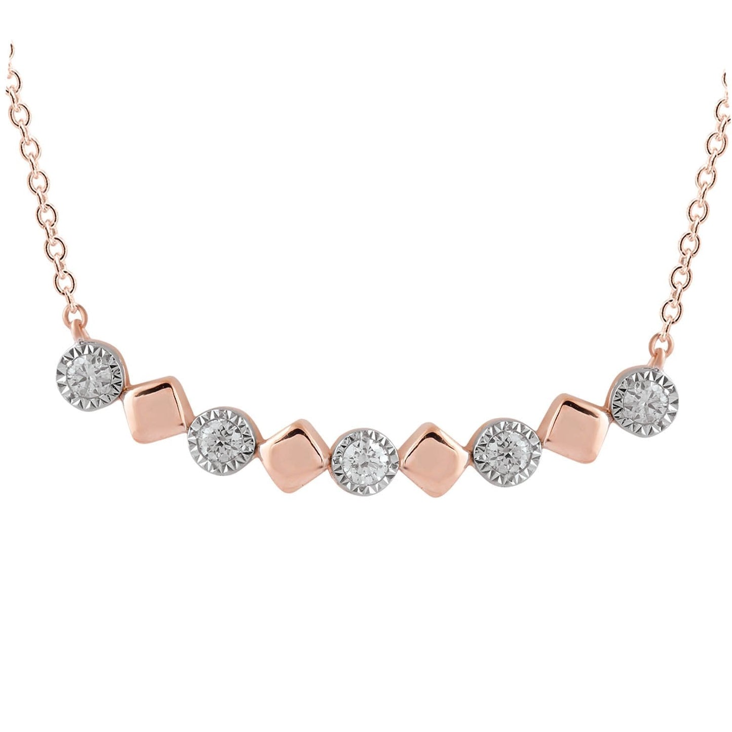 Necklace with 0.15ct Diamonds in 9K Rose Gold