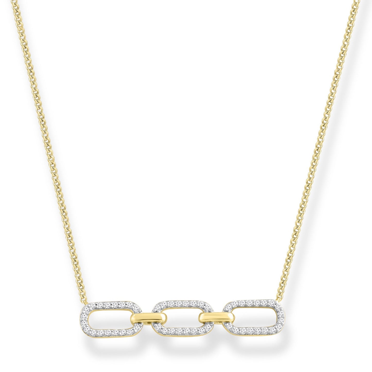 Diamond Necklace with 0.20ct Diamonds in 9K Yellow Gold