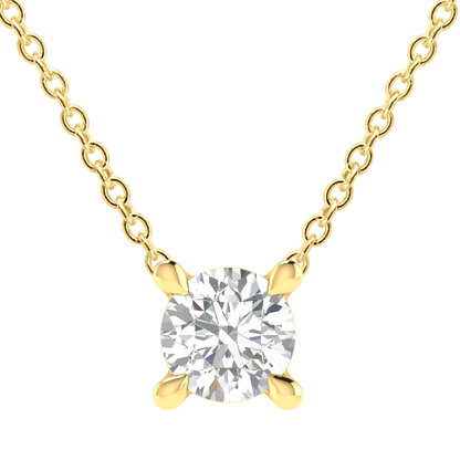 Diamond Round Necklace with 0.25ct Diamonds in 9K Yellow Gold