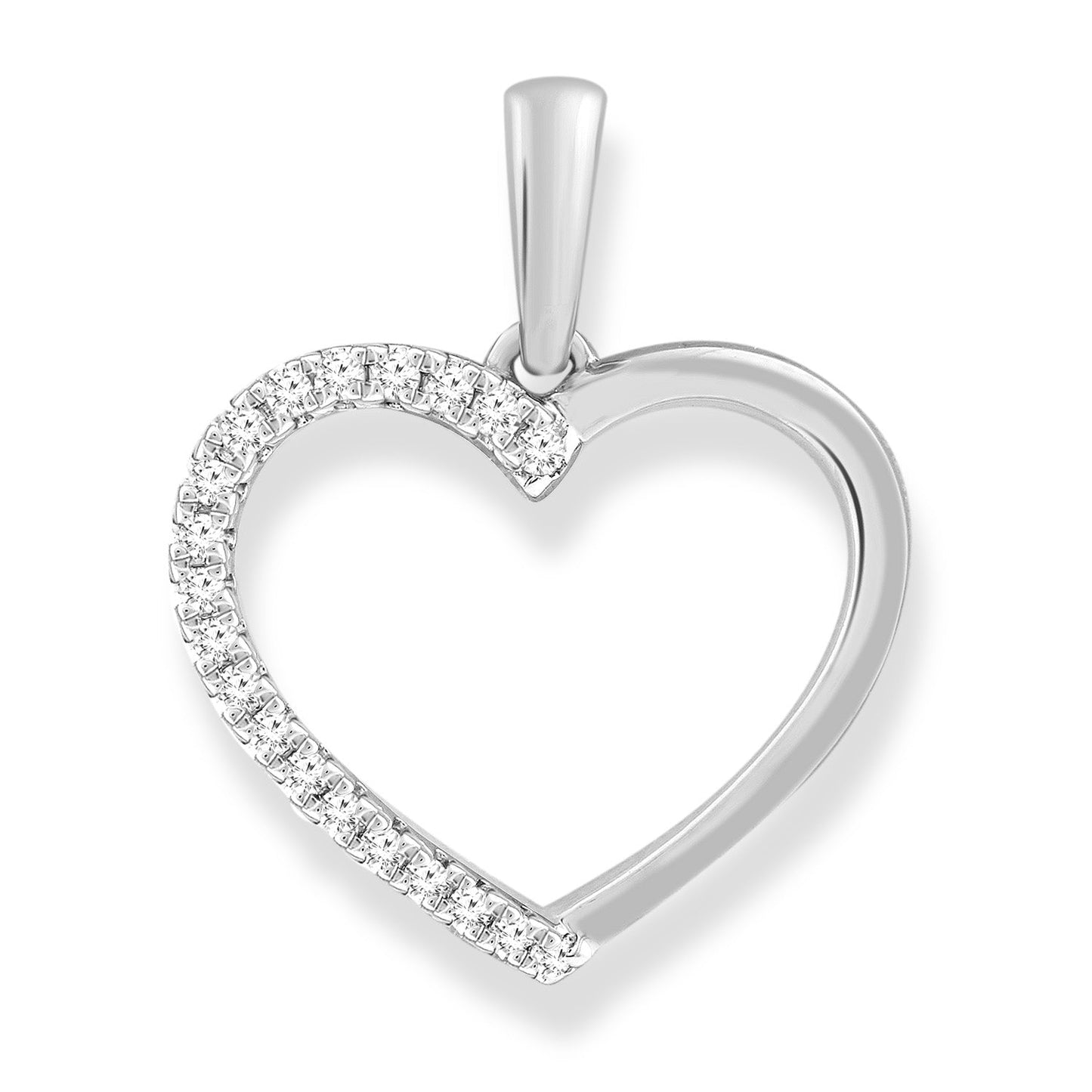 Diamond Pendant with 0.06ct Diamonds in 9K White Gold