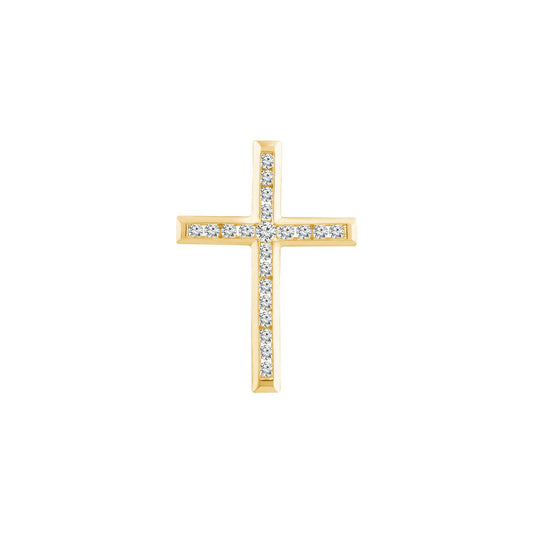 Diamond Cross Pendant with 0.50ct Diamonds in 9K Yellow Gold - PC-0172-Y