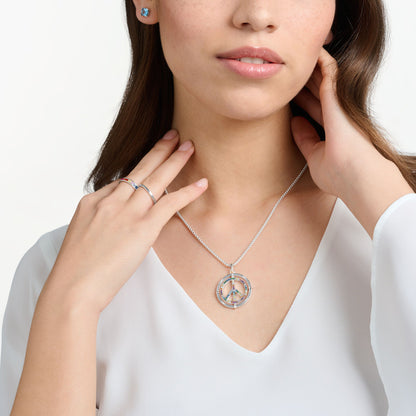 THOMAS SABO Blackened Silver Pendant Peace Sign