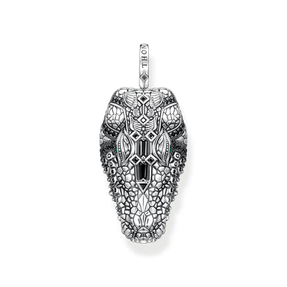 THOMAS SABO Pendant Crocodile Head with Stones Silver Blackened