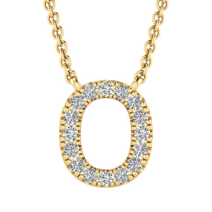 Initial 'O' Necklace with 0.09ct Diamonds in 9K Yellow Gold - PF-6277-Y