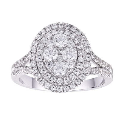 Ring with 1.00ct Diamonds in 9K White Gold