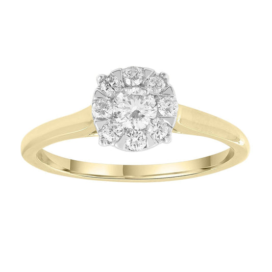 Ring with 0.40ct Diamonds in 9K Yellow Gold