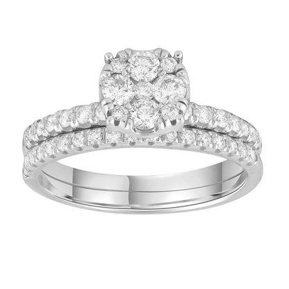 Engagement & Wedding Ring Set with 0.73ct Diamonds in 9K White Gold