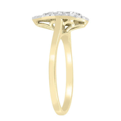 Pear Ring with 0.50ct Diamonds in 9K Yellow Gold