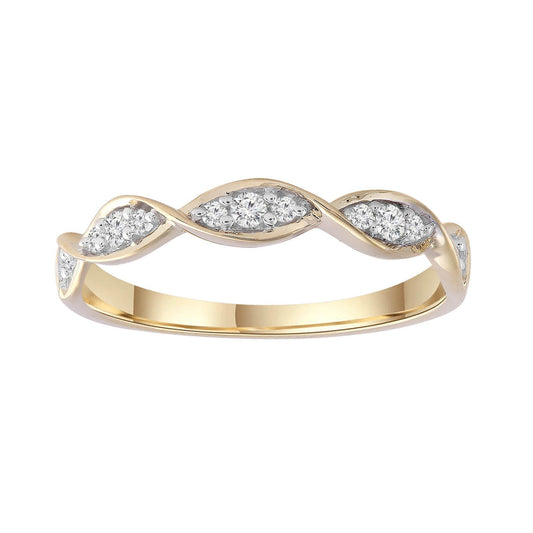 Diamond Band Ring with 0.10ct Diamonds in 9K Yellow Gold