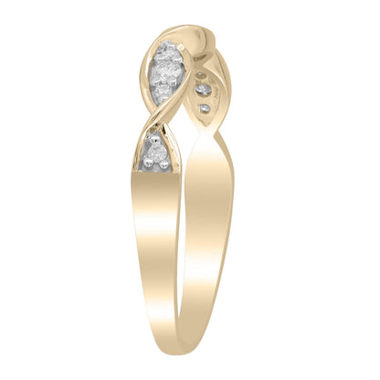 Diamond Band Ring with 0.10ct Diamonds in 9K Yellow Gold
