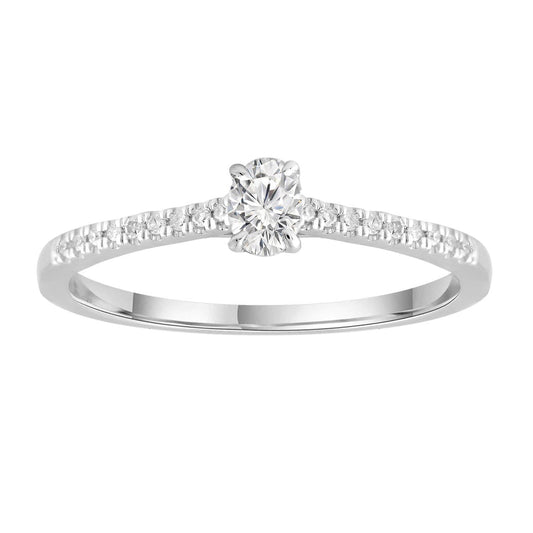 Diamond Ring with 0.23ct Diamonds in 9K White Gold