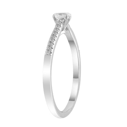 Diamond Ring with 0.23ct Diamonds in 9K White Gold