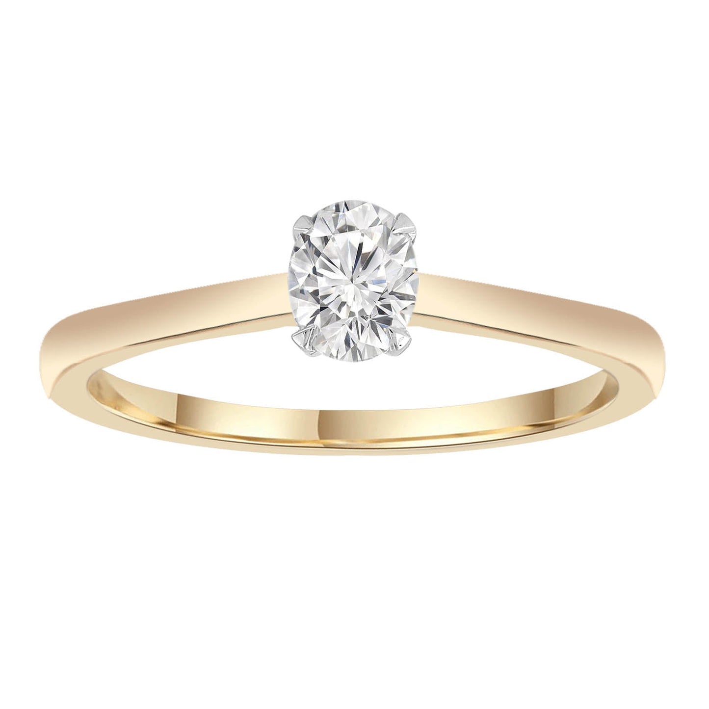 Diamond Solitaire Ring with 0.33ct Diamonds in 9K Yellow Gold