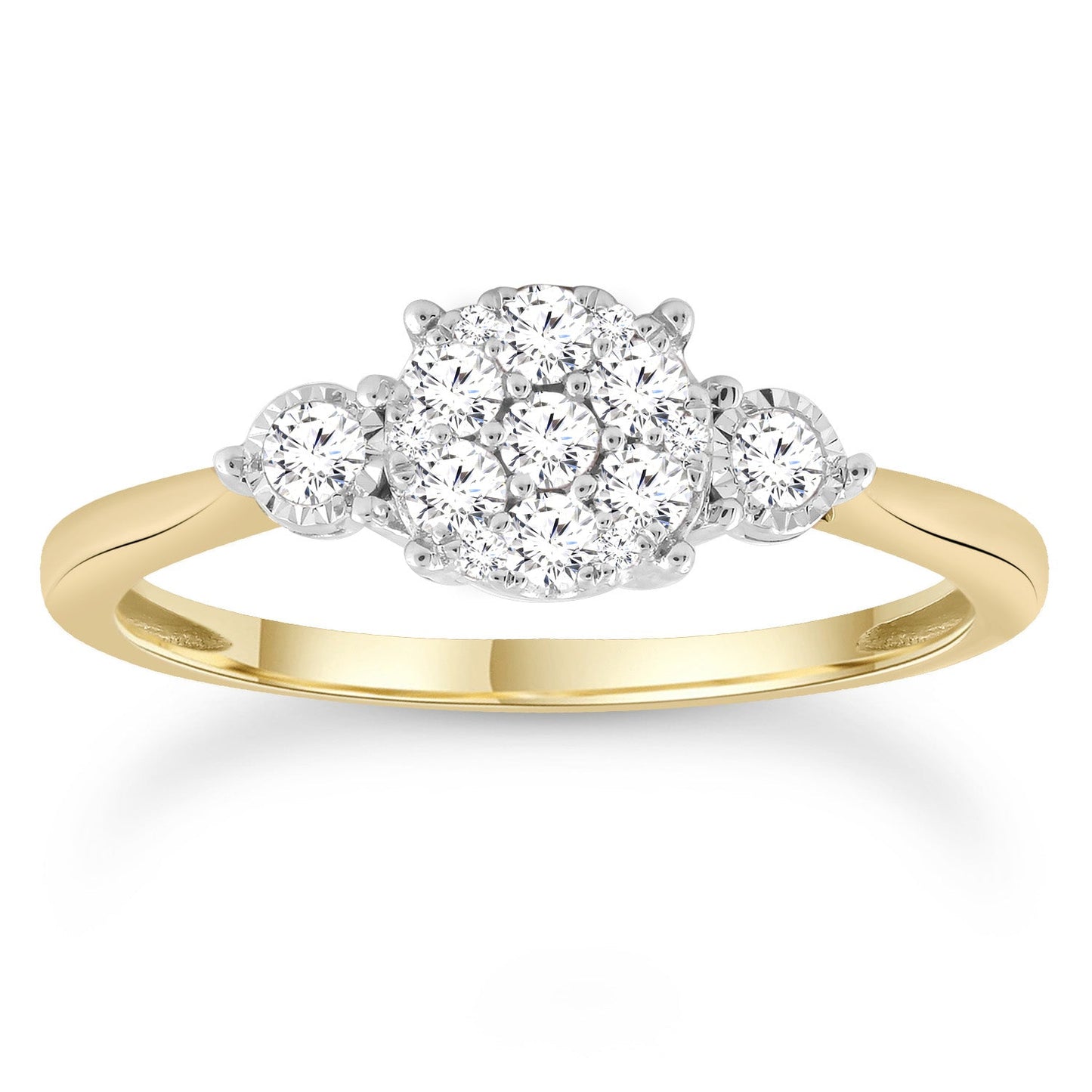 Diamond Ring with 0.33ct Diamonds in 9K Yellow Gold