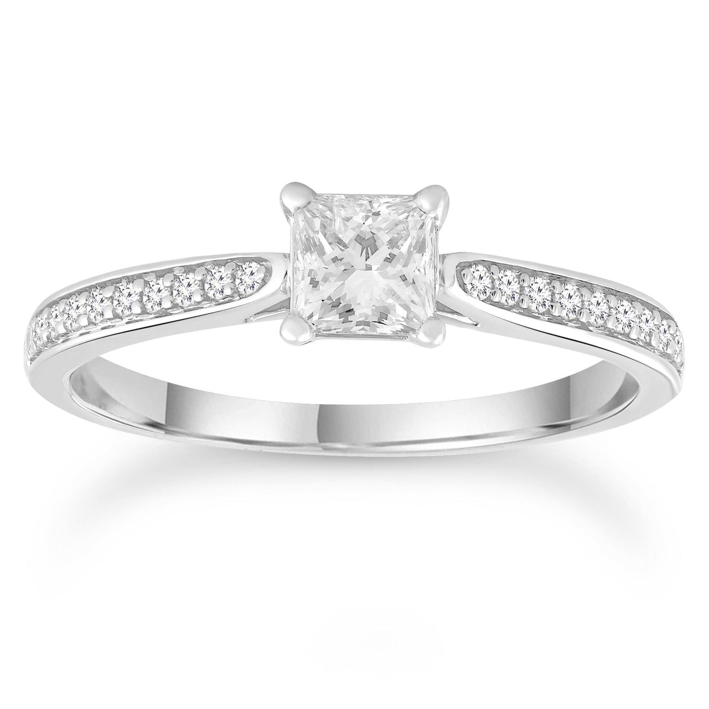 Diamond Ring with 0.63ct Diamonds in 9K White Gold