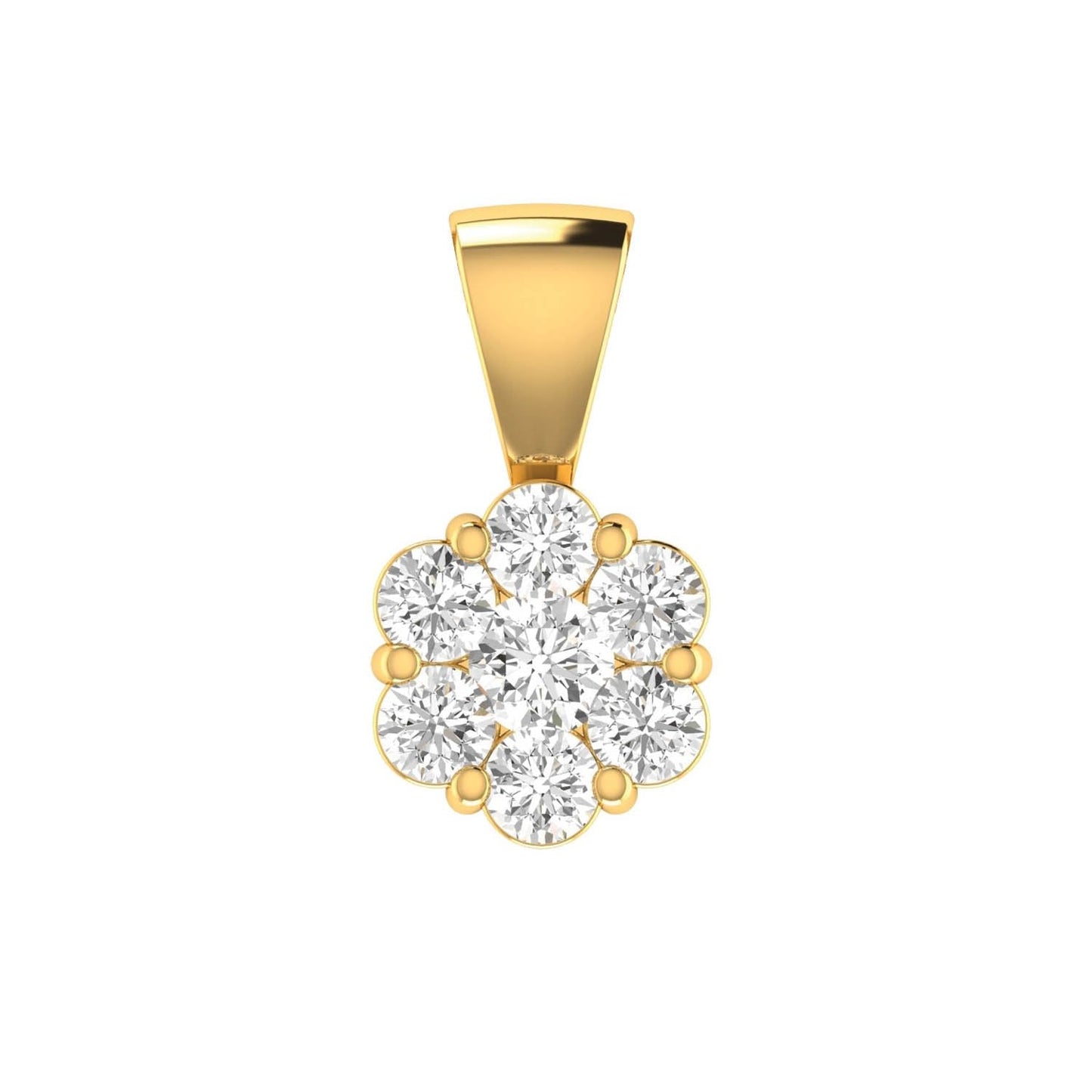 Cluster Diamond Pendant with 0.33ct Diamonds in 9K Yellow Gold - RJ9YPCLUS33GH