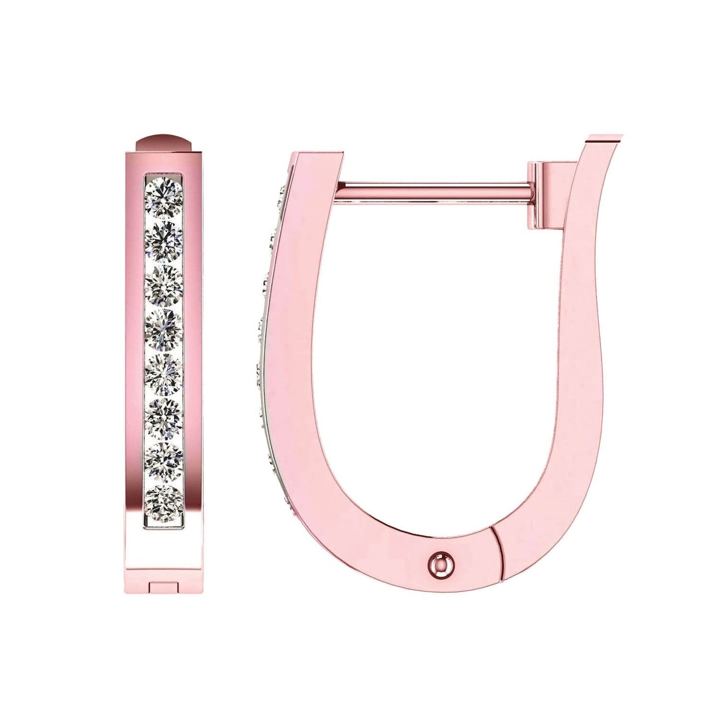 Diamond Huggie Earrings with 0.25ct Diamonds in 9K Rose Gold - RJO9RHUG25GH