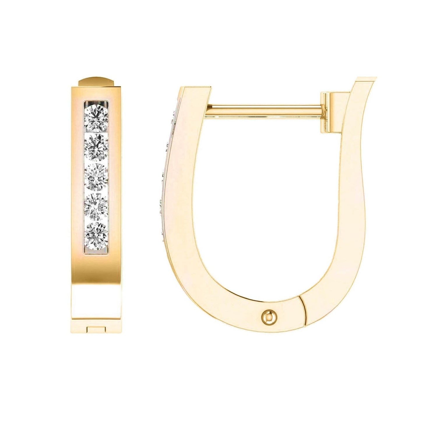 Diamond Huggie Earrings with 0.15ct Diamonds in 9K Yellow Gold - RJO9YHUG15GH
