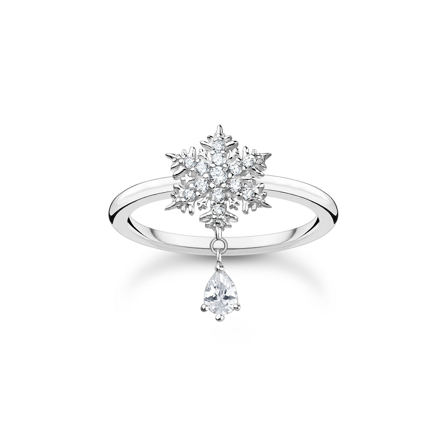 THOMAS SABO Ring snowflake with white stones silver