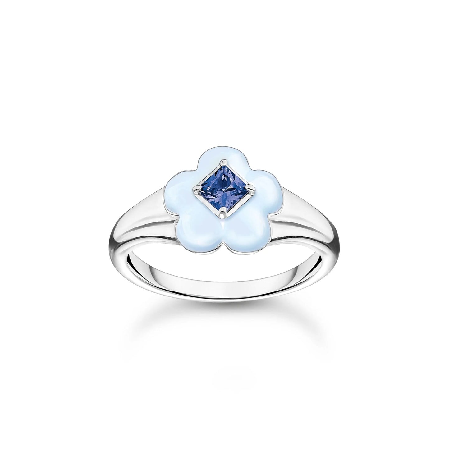 THOMAS SABO Flower Blue Stone Ring