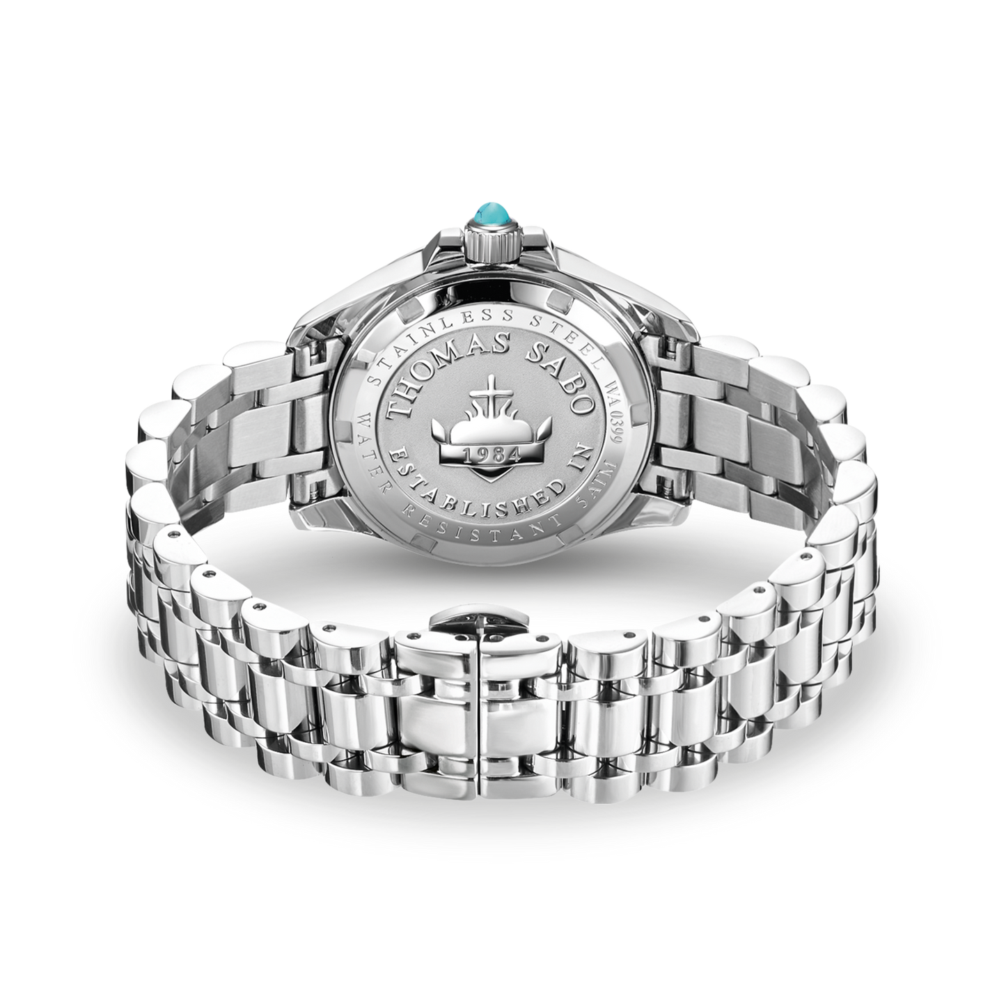 THOMAS SABO Mystic Island Watch with white stones and simulated turquoise silver